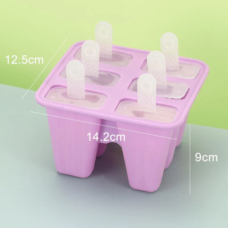 Popsicle Molds 6 Pieces Silicone Ice Pop Molds BPA Free Popsicle Mold Reusable Easy Release Ice Pop Make.