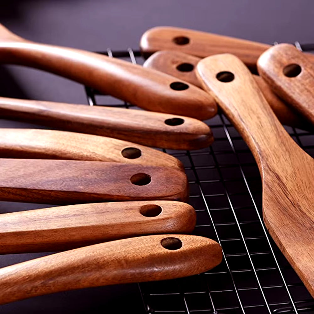 1-10 PC Wooden Cooking Spoons Smooth Teak Wooden Cooking Utensils Non-Stick Wooden Cooking Utensils – Wooden Spoons Set.