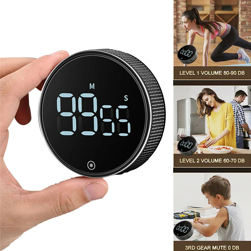 LED Digital Kitchen Timer for Cooking Shower Magnetic Electronic Digital Timer Smart Timer Mechanical Remind Alarm Kitchen Tool.