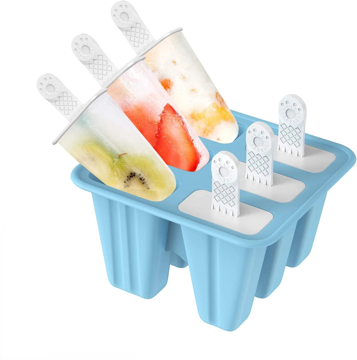 Popsicle Molds 6 Pieces Silicone Ice Pop Molds BPA Free Popsicle Mold Reusable Easy Release Ice Pop Make.