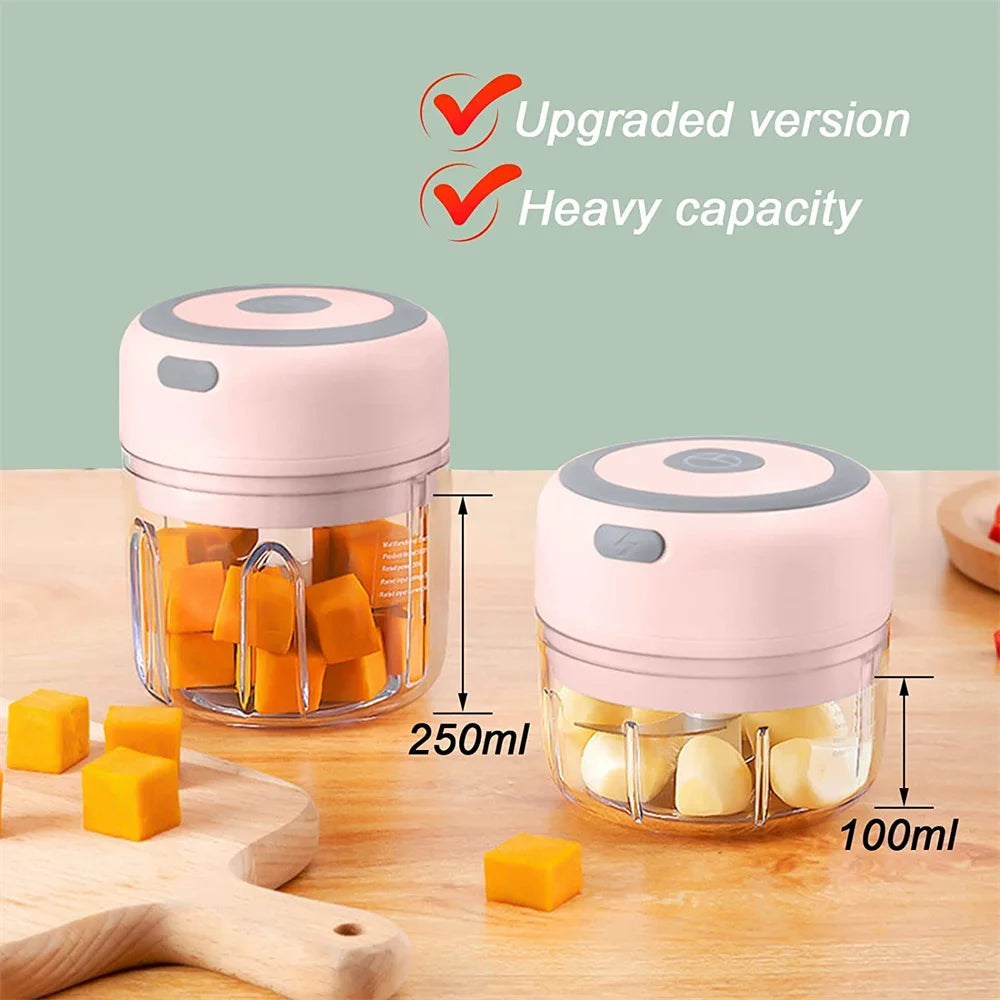 Portable Electric Garlic Masher Crusher 100/250Ml Garlic Chopper USB Food Processor Kitchen Kitchen Gadgets Kitchen Tools.