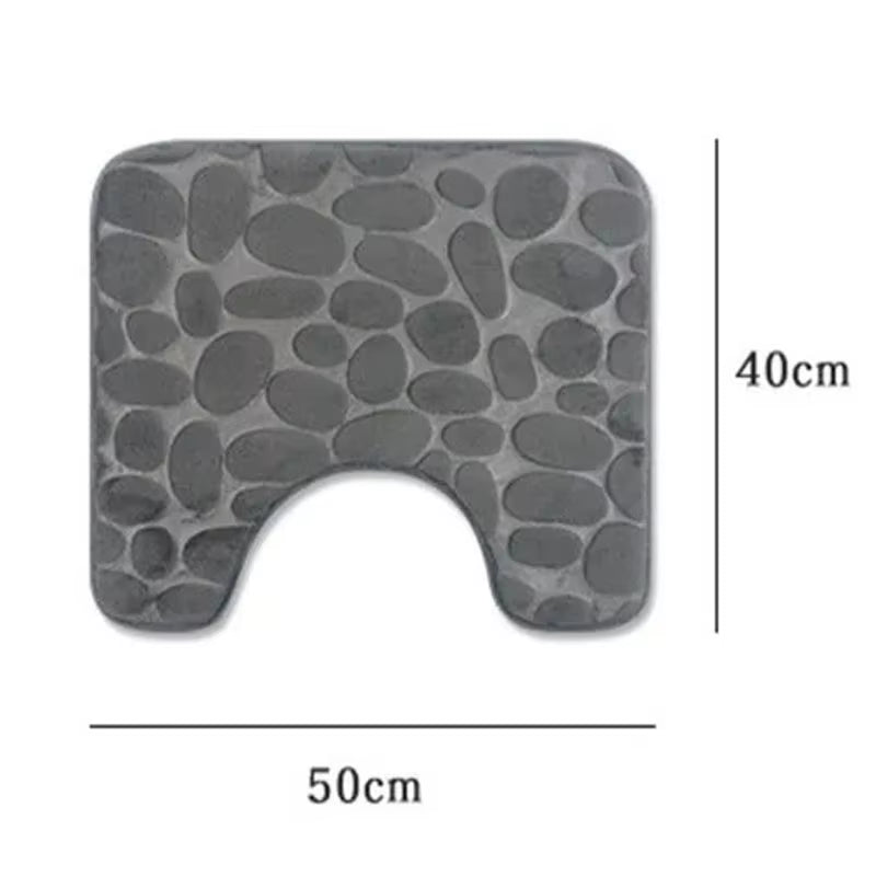 1 Embossed Pebble Bath Rug, Memory Foam Absorbent Floor Mat, Non-Slip Door Rug, Indoor Floor Mat, Bathroom Accessories.