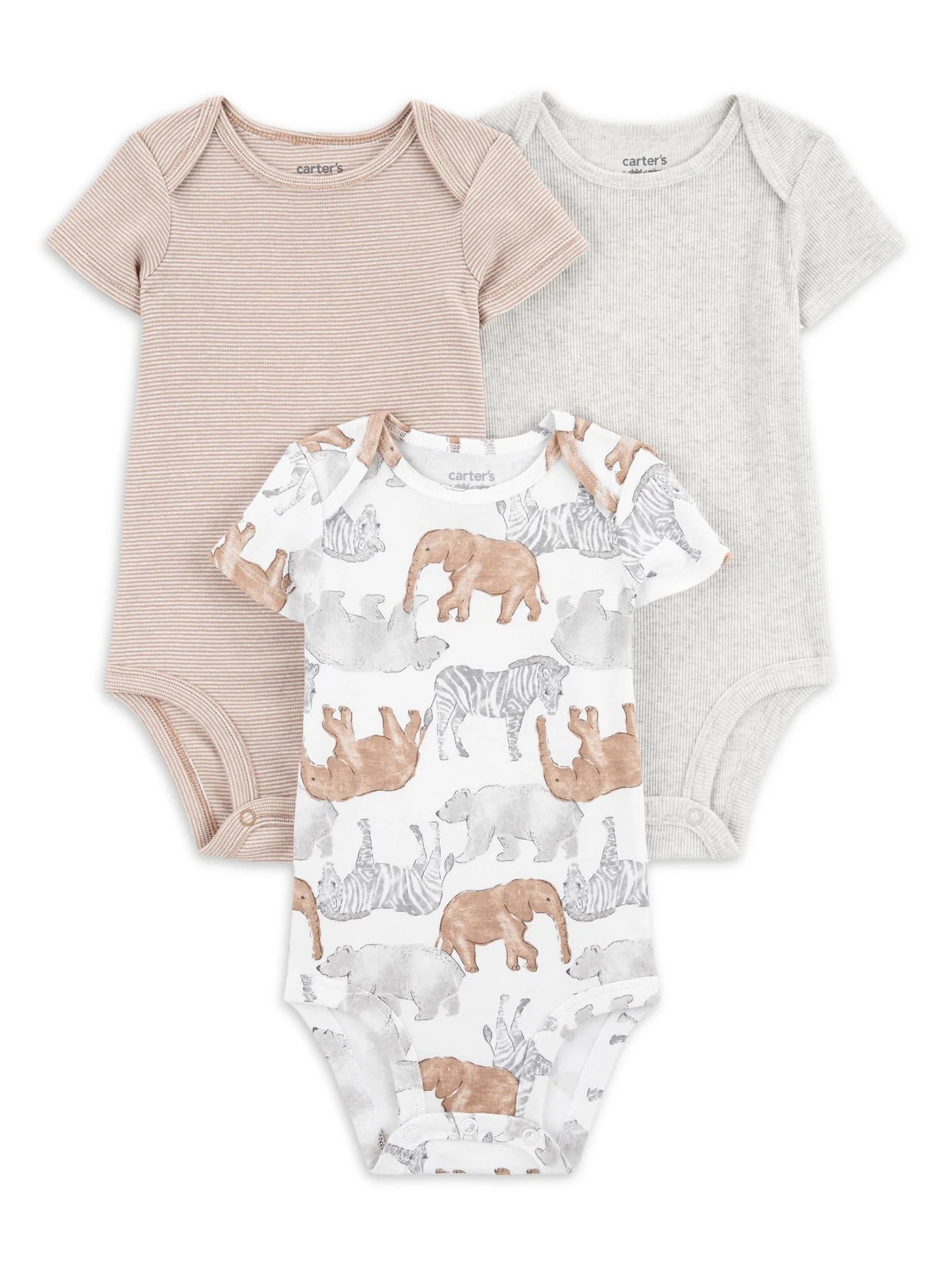 Baby Unisex Bodysuits, 3-Pack, Sizes Preemie-18 Months.