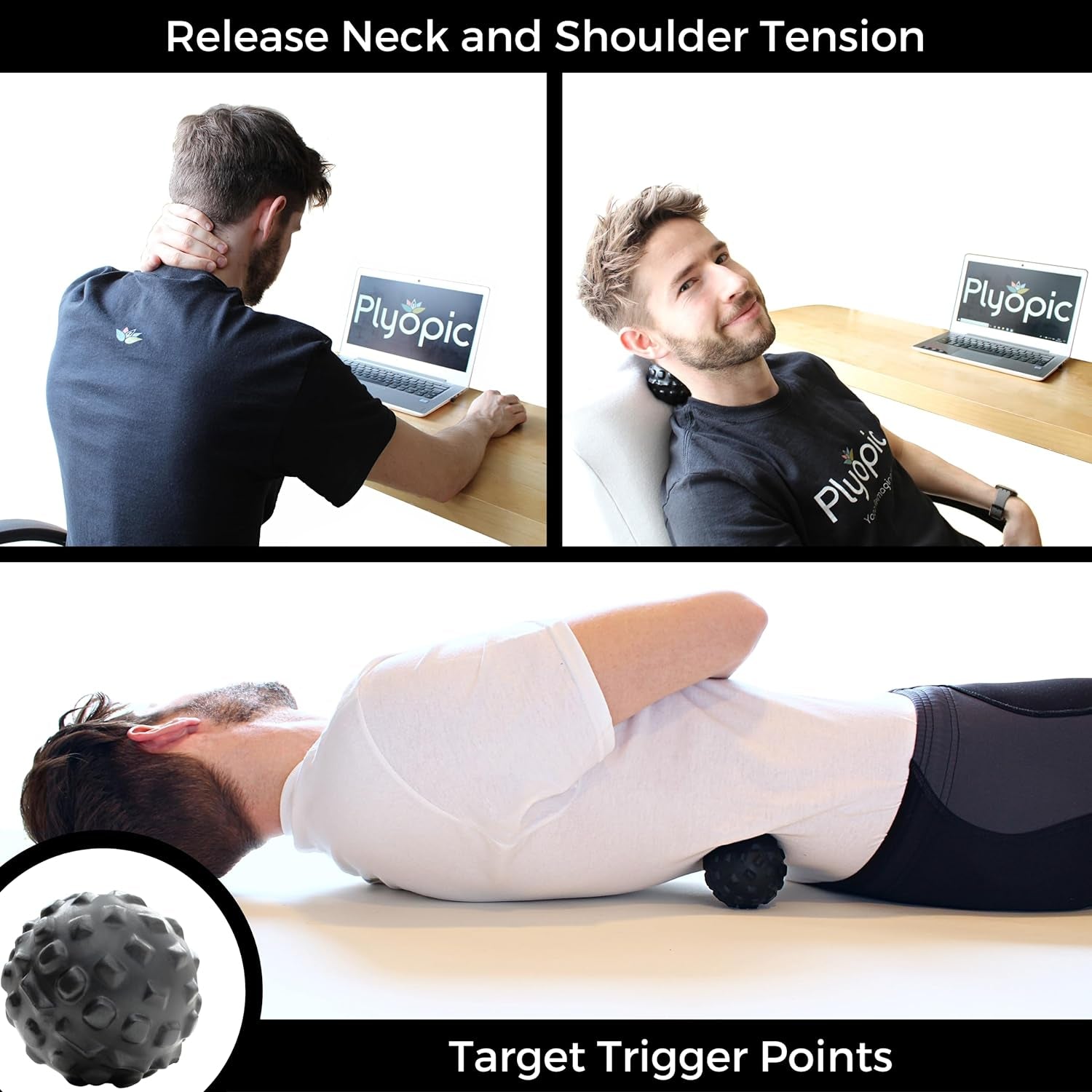 . Massage Ball Set - for Deep Tissue Muscle Recovery, Myofascial Release, Trigger Point Therapy, Mobility, Plantar Fasciitis Relief - Eliminate Muscle Pain and Tension in Your Back Neck Foot.