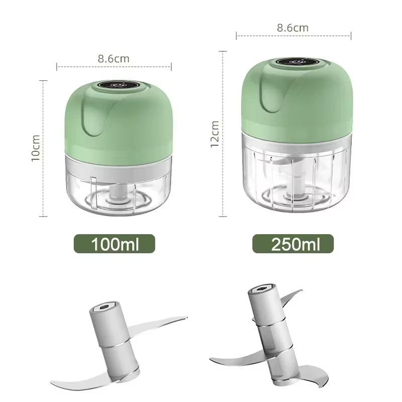 Mini Electric Garlic Chopper USB Meat Grinder Garlic Masher Machine Sturdy Durable Crushed Ginger Vegetable Crusher Kitchenware.