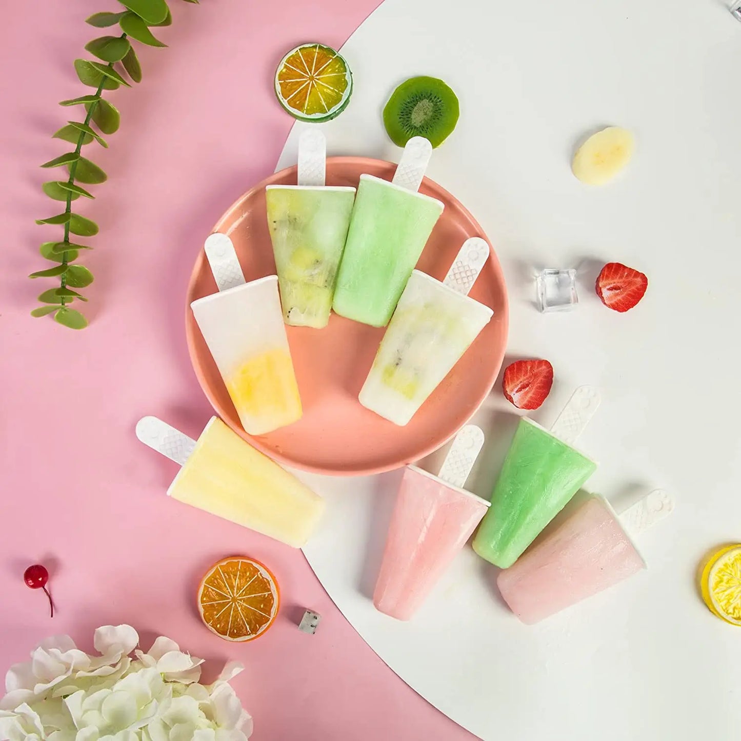 Popsicle Molds 6 Pieces Silicone Ice Pop Molds BPA Free Popsicle Mold Reusable Easy Release Ice Pop Make.