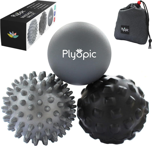 . Massage Ball Set - for Deep Tissue Muscle Recovery, Myofascial Release, Trigger Point Therapy, Mobility, Plantar Fasciitis Relief - Eliminate Muscle Pain and Tension in Your Back Neck Foot.