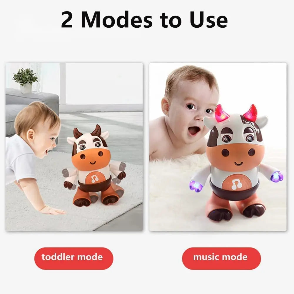 Dancing Cow Musical Toys Movable Baby Cow Toy with Music and LED Lights.