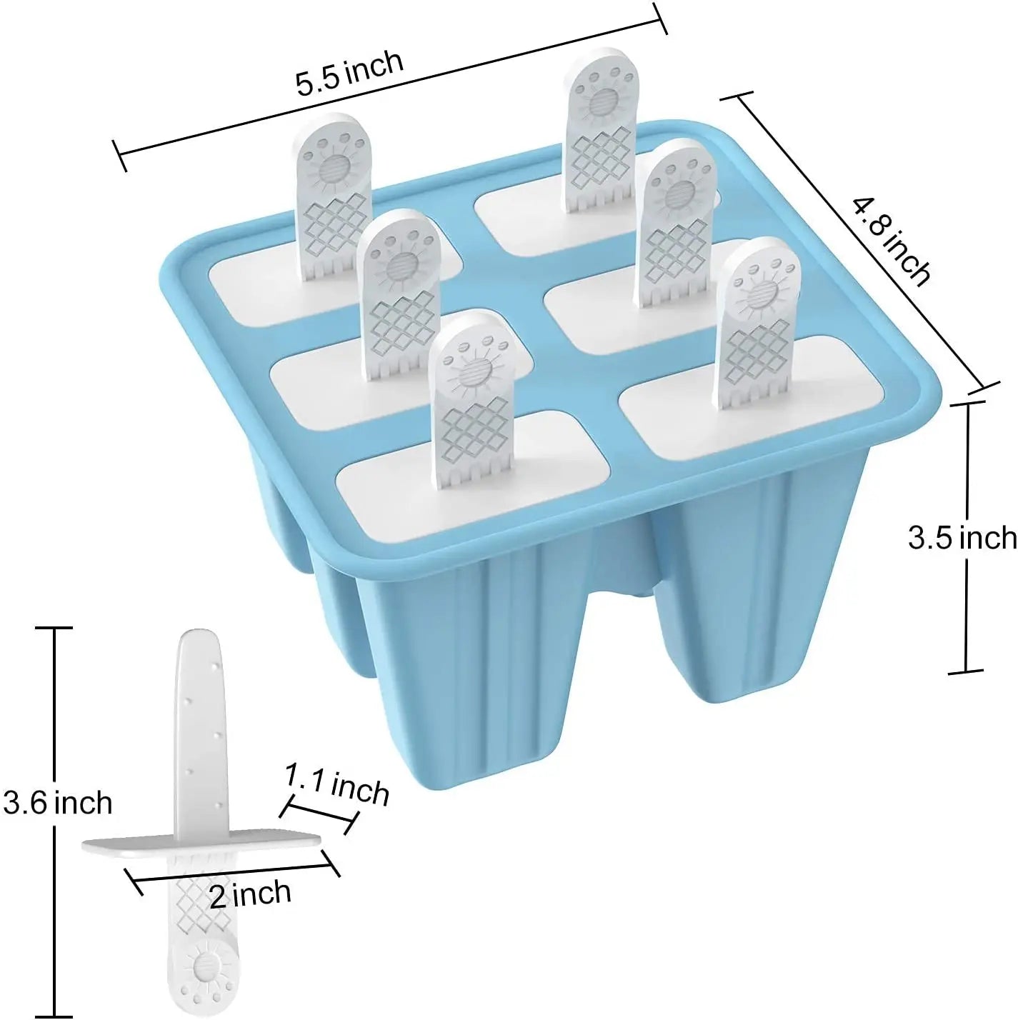 Popsicle Molds 6 Pieces Silicone Ice Pop Molds BPA Free Popsicle Mold Reusable Easy Release Ice Pop Make.