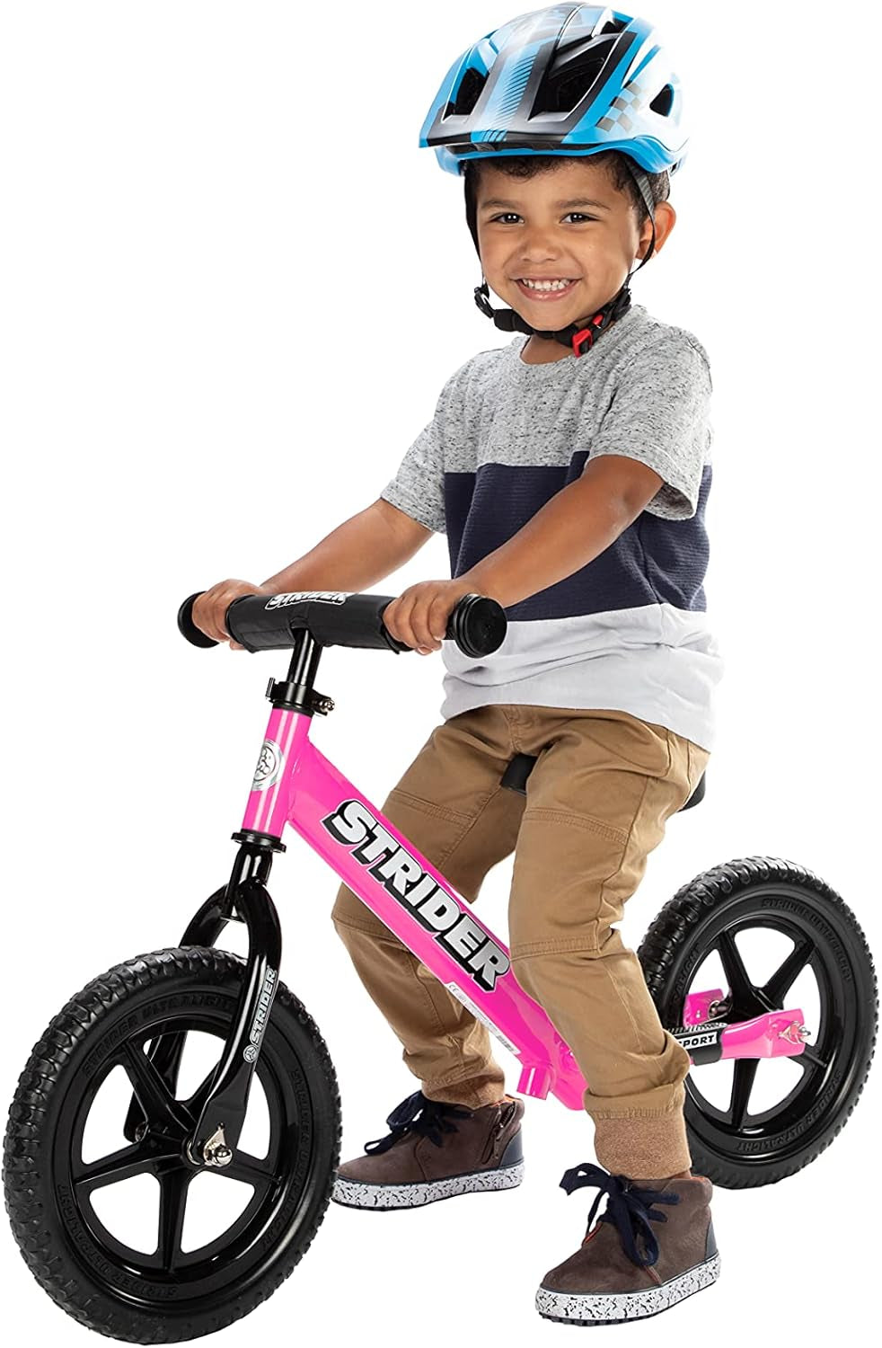 12” Sport Bike - No Pedal Balance Bicycle for Kids 1 to 4 Years - Includes Safety Pad, Padded Seat, Mini Grips & Flat-Free Tires - Tool-Free Assembly & Adjustments.