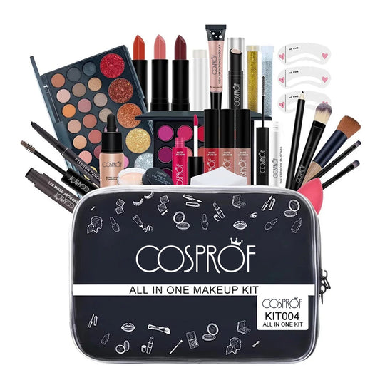 All-In-One Makeup Kit, 27 Pcs Travel Makeup Gift Kit Complete Starter Makeup Bag Lip Gloss Lipstick Concealer Blush Powder Eyeshadow Palette, Makeup Kits for Women, Valentine'S Day Gifts.