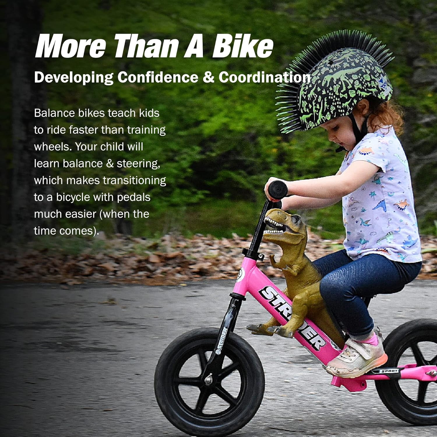 12” Sport Bike - No Pedal Balance Bicycle for Kids 1 to 4 Years - Includes Safety Pad, Padded Seat, Mini Grips & Flat-Free Tires - Tool-Free Assembly & Adjustments.