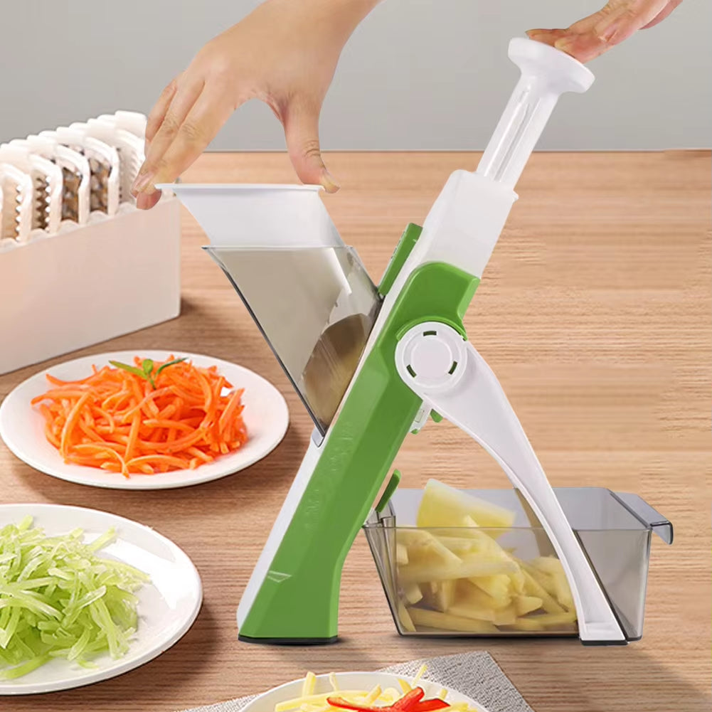 Vegetables Shredder Dicer Adjustable Potato Slicer Vegetable Food Slicer & Chopper Potato Fries Cutter Kitchen Fast Meal Prep.