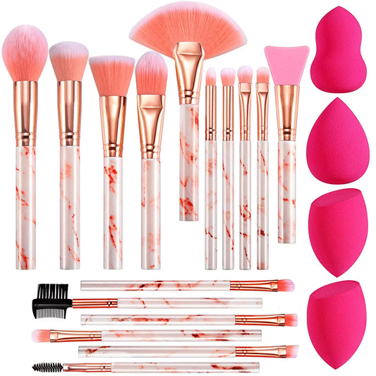 Makeup Brushes 16PCS Professional Makeup Brushes Set with 4Pcs Makeup Sponge Foundation Brush Eyeshadow Brush Lip Brush Set Make up Tool.